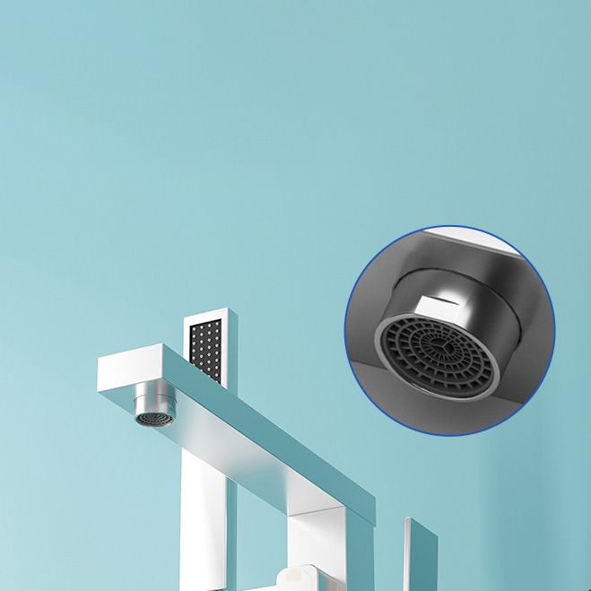 BowLift | Modern Freestanding Bathtub Faucet Copper Floor Mounted Freestanding Bathtub Faucet