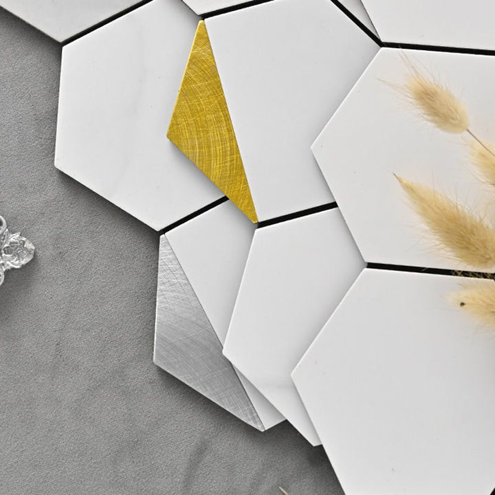 BowLift | Hexagonal Modern Peel and Stick Tiles Mosaic Tiles Peel and Stick Backdrops