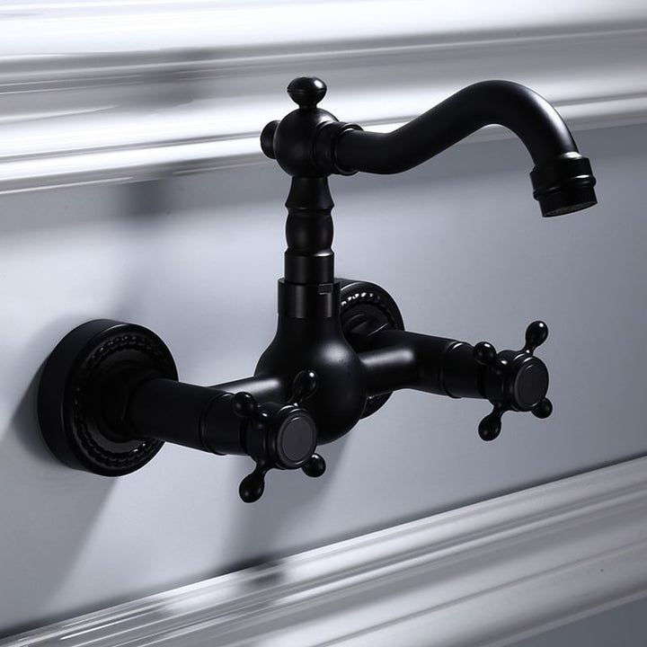 BowLift | Traditional Wall Mounted Metal Bathtub Filler Low Arc Waterfall Bathroom Faucet