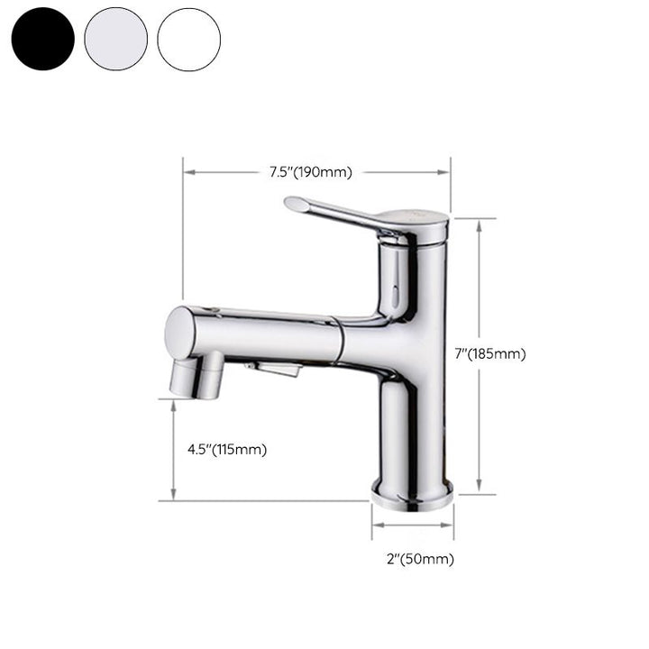 BowLift | Round contemporary bathroom faucet with lever handle and single hole installation