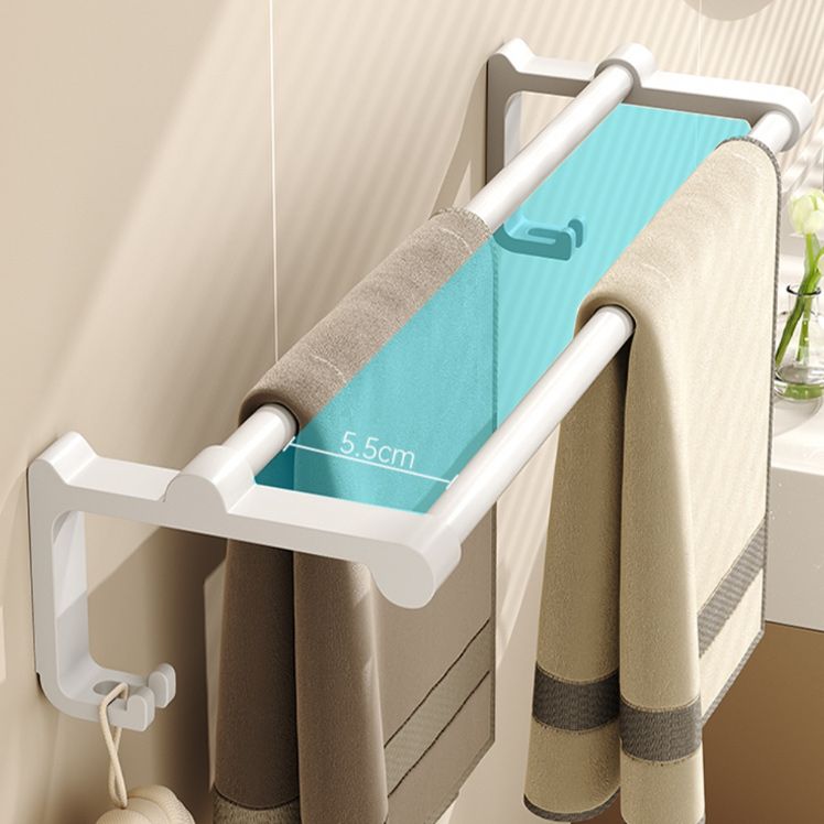 BowLift | Modern style bathroom accessory set with bathroom shelf/towel rack/toilet brush in white