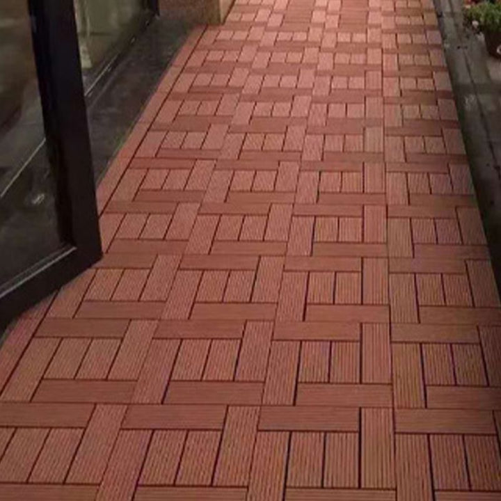 BowLift | Contemporary Engineered Floor Tile Wire-Brushed Click-Lock Wood Floor for Patio Garden