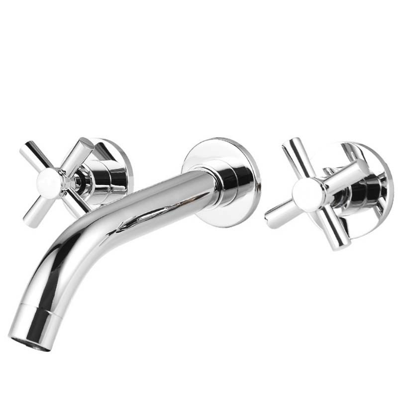 BowLift | Modern Cross Handle Faucet Monochrome Wall Mounted Bathroom Faucet