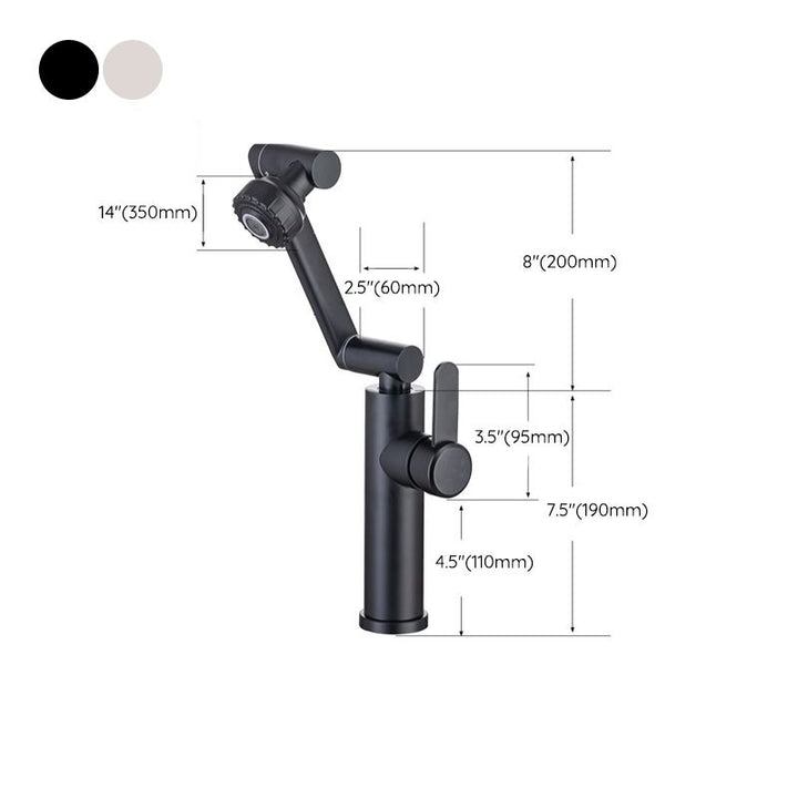 BowLift | Swivel Spout Bathroom Faucet Single Hole Basin Faucet with Lever Handle