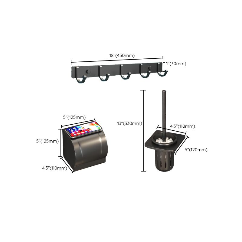 BowLift | Modern Bathroom Hardware Set Matte Black Metal Bathroom Accessories Kit