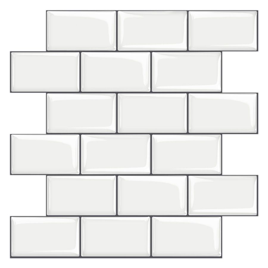 BowLift | 12"x 12" Resin Mosaic Tiles Square Self-Adhesive Tiles for Backsplash & Wall Tile