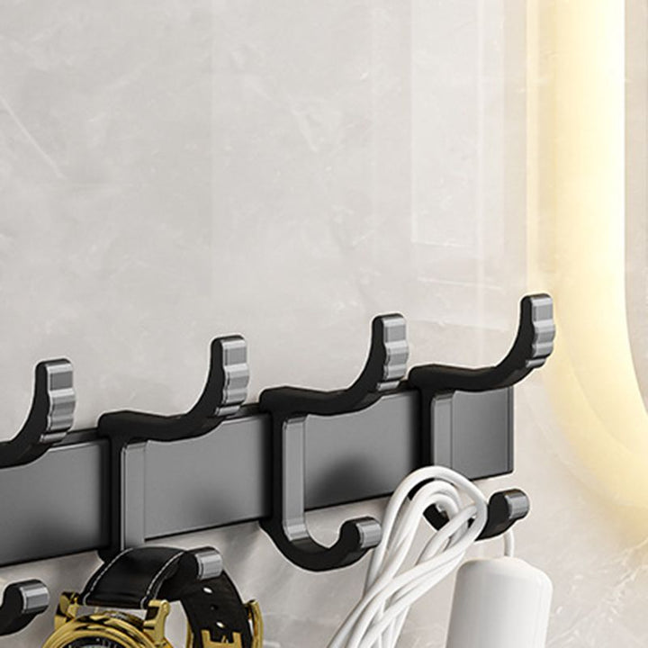 BowLift | Black Aluminum Bathroom Accessory Set Modern Bathroom Shelf / Towel Bar & Paper Holder