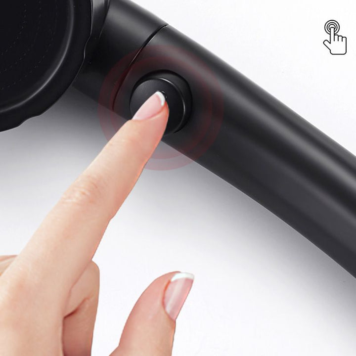 BowLift | Contemporary Showerhead Round Handheld Showerhead Combination in Black