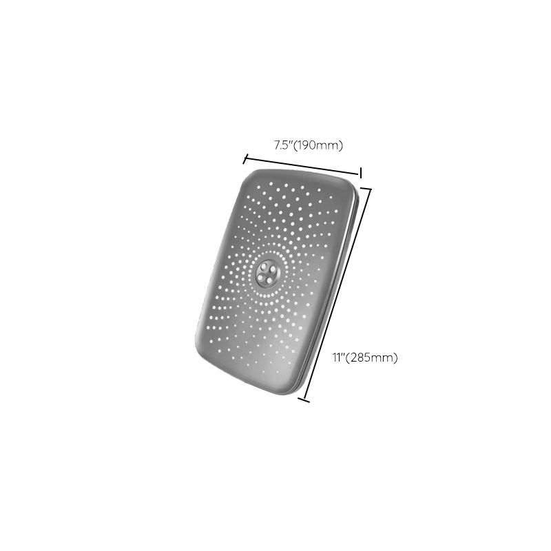 BowLift | Modern Gray Shower Head Combo Standard Spray Pattern Rectangular Large Shower Head