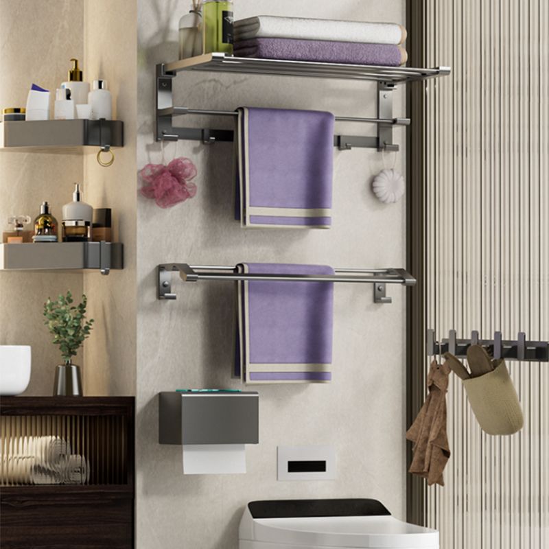 BowLift | Modern Gray Bathroom Accessory Set Bathroom Shelf Towel Bar Bathroom Accessory Set