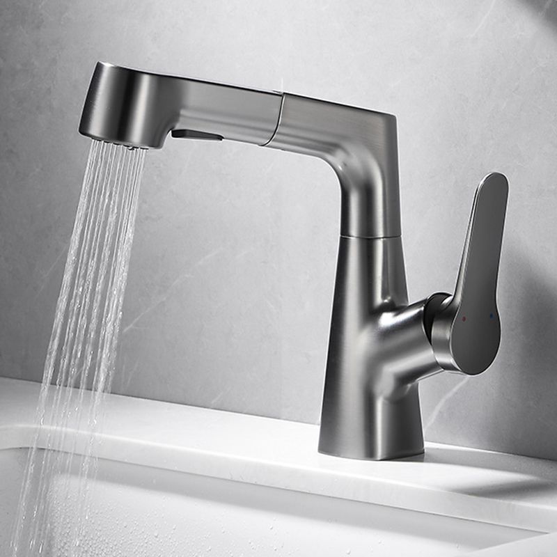 BowLift | 1-Handle Brushed Nickel Widespread Faucet Single Hole Bathroom Vessel Faucet with Brass
