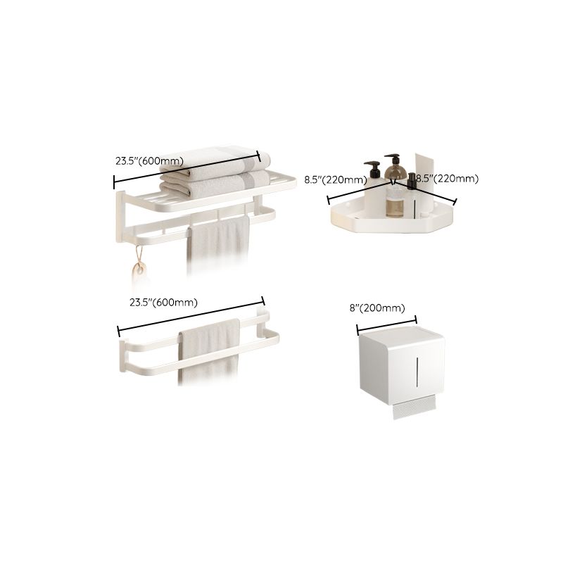 BowLift | Modern White Bathroom Accessory Set Bathroom Shelf Paper Holder Bathroom Accessory Kit