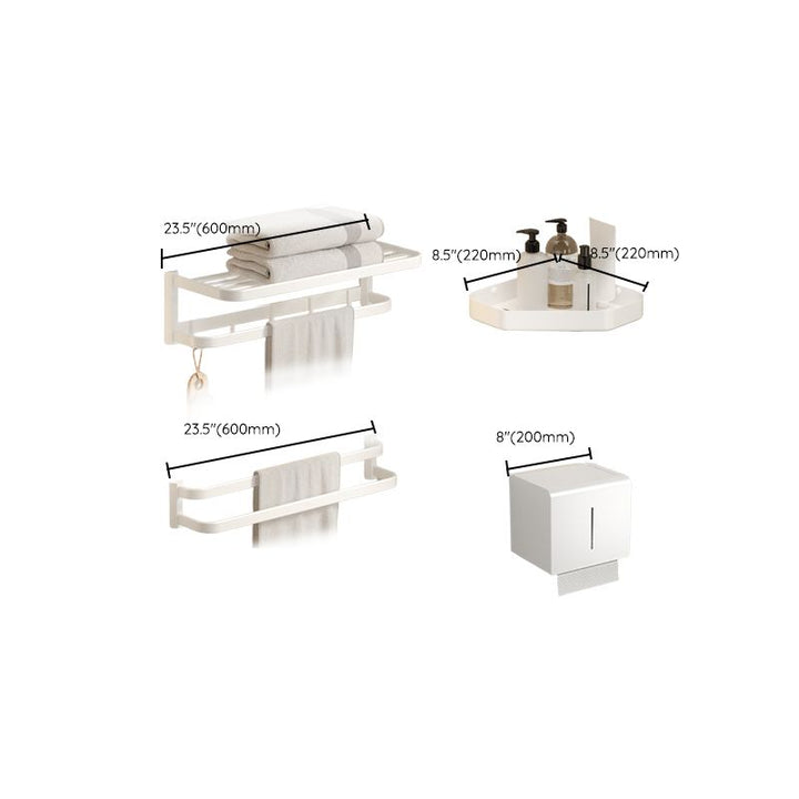 BowLift | Modern White Bathroom Accessory Set Bathroom Shelf Paper Holder Bathroom Accessory Kit