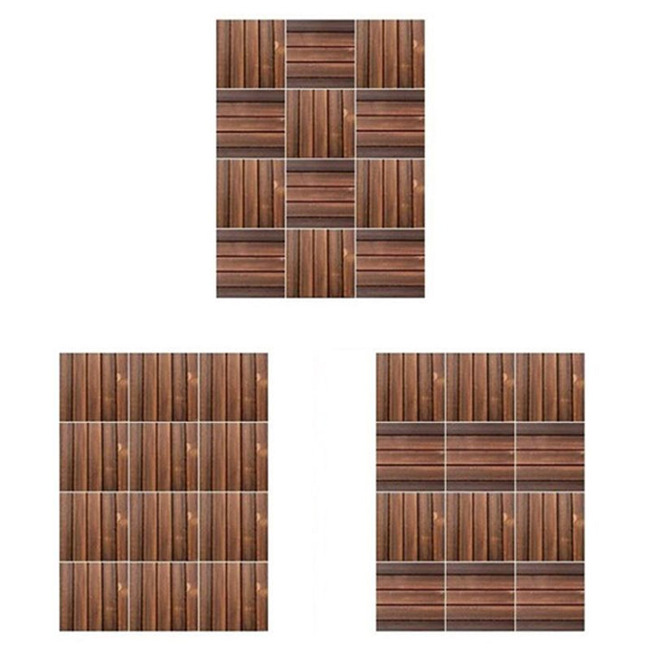 BowLift | Farmhouse Square Tile Floor Brown Pine Wood for Patio Garden