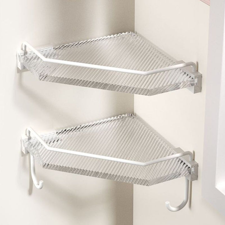 BowLift | White & clear acrylic bathroom accessory set with towel holder/paper holder/robe hooks