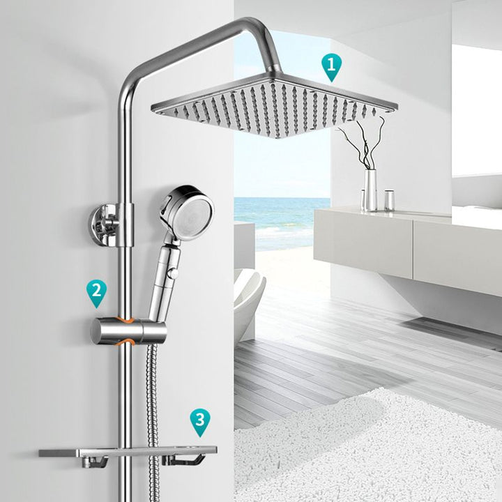 BowLift | Contemporary Style Shower Head Bathroom Fixed Shower Head with Round and Square Shape