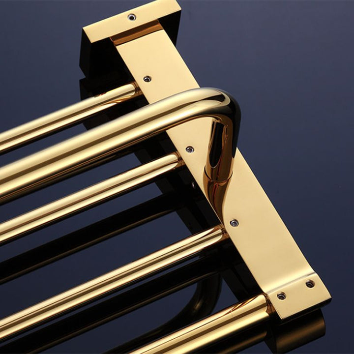 BowLift | Modern Towel Bar Bathroom Hardware Set Bathroom Shelf Gold Bathroom Accessories Set