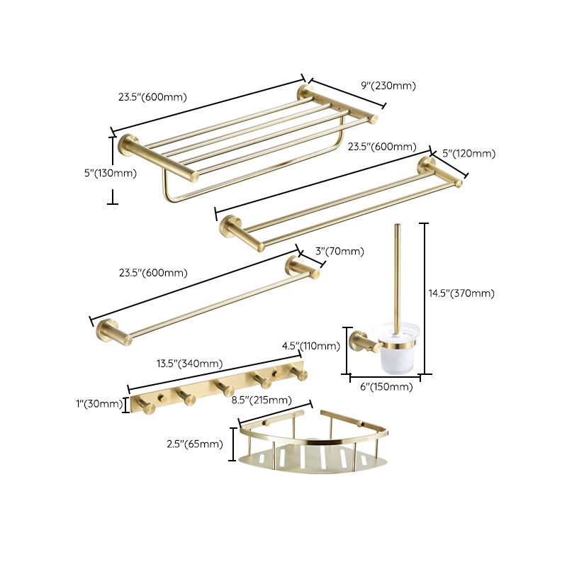 BowLift | Traditional Brushed Brass Bathroom Accessories As Individual Piece Or In Set made of Metal