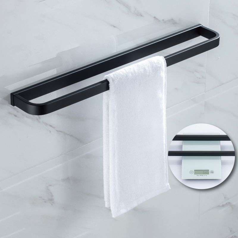 BowLift | Modern Classic Bathroom Accessories Set in Stainless Steel Matte Black Bathrobe Hook/Towel Ring Bar