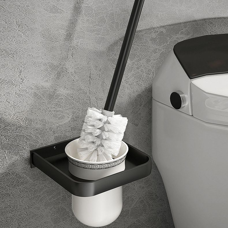 BowLift | Modern Matte Black Bathroom Accessory Set with Bath Shelf/Towel Hooks/Towel Bar