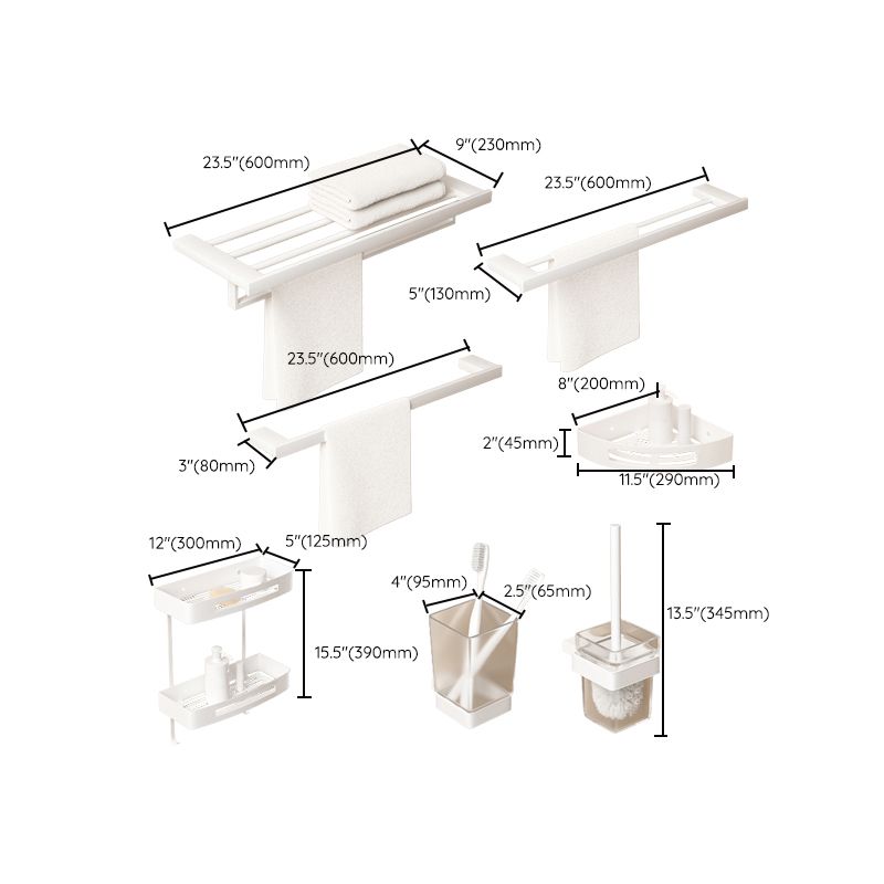 BowLift | Modern Bathroom Accessories Set White Bathroom Accessories Hardware Set