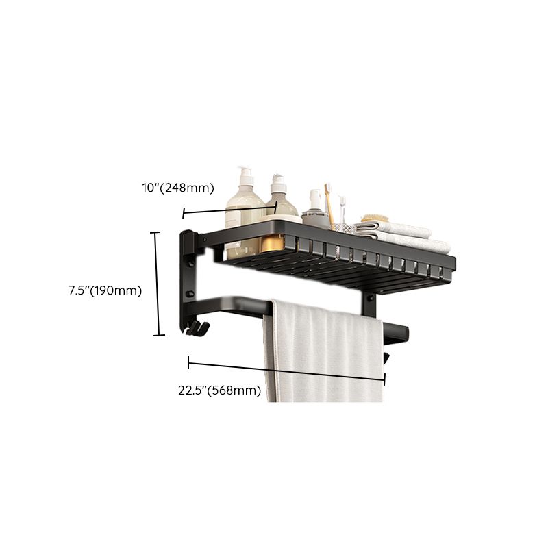 BowLift | Modern Bathroom Set Matte Black Bathroom Shelf Towel Rack Bathroom Accessories Set