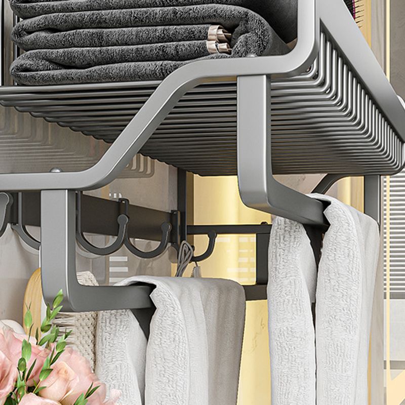 BowLift | Modern Metal Bath Accessory Set Polished Silver Bath Shelf/Paper Holder/Towel Hook