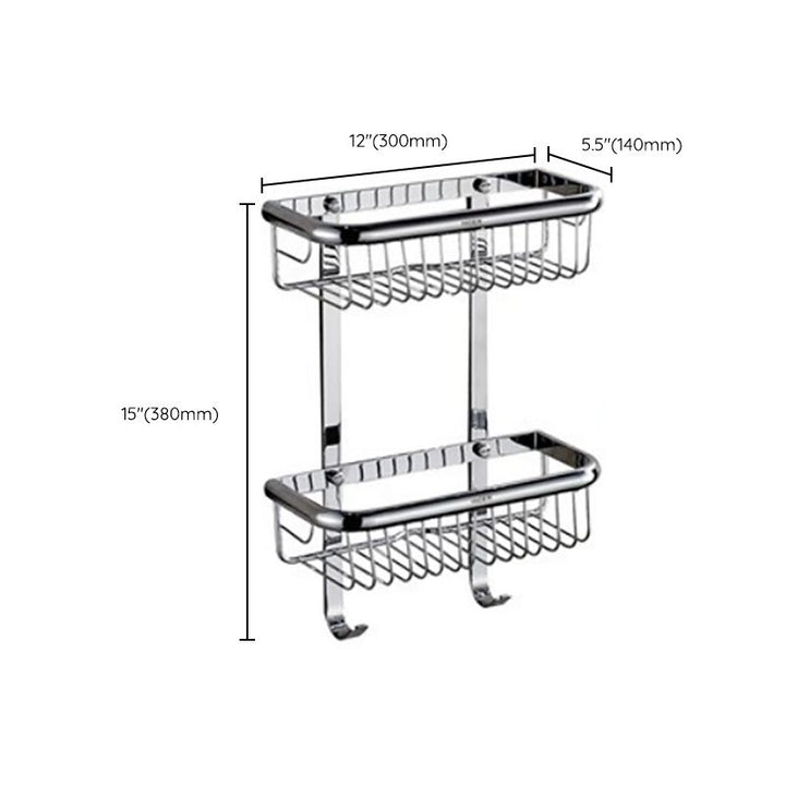 BowLift | Polished Chrome Modern Bathroom Accessory Set Silver Towel Holder/Bath Shelf