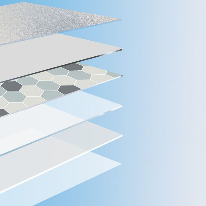 BowLift | Modern vinyl floor planks peel & stick grid print PVC flooring