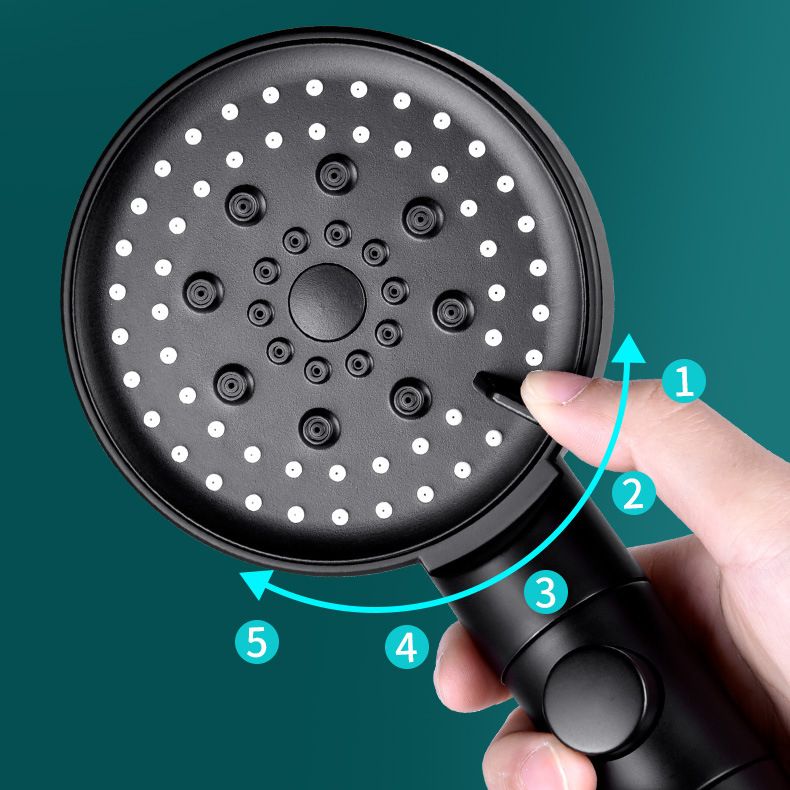 BowLift | Round Print Shower Head 6 Settings Adjustable Water Flow Handheld Shower Head
