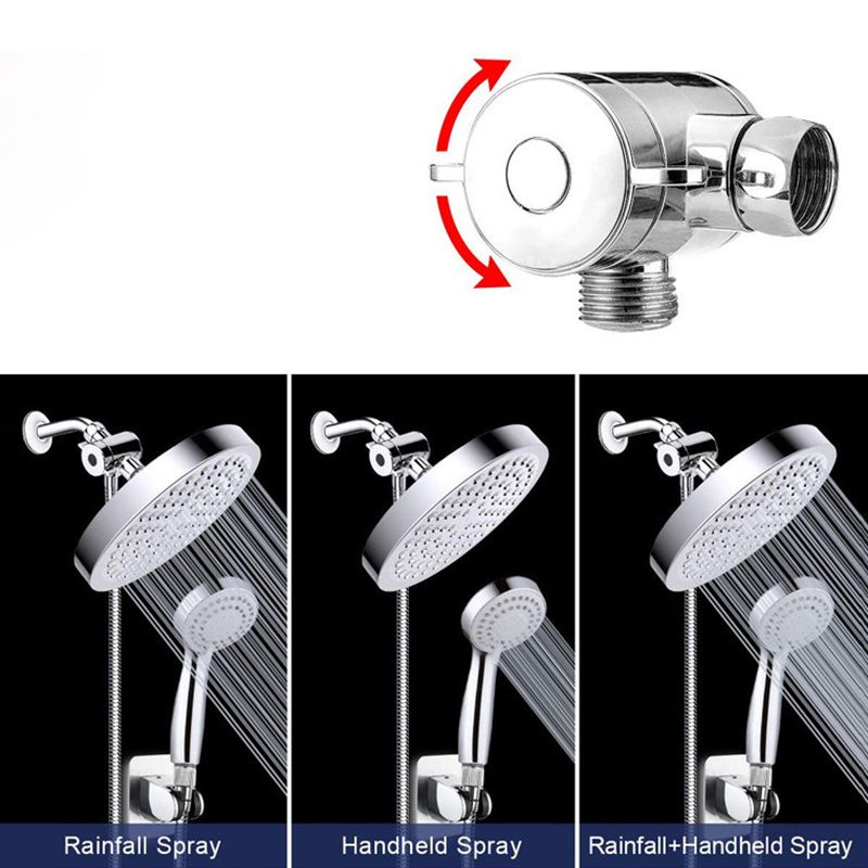 BowLift | Contemporary Shower Combination Double Shower Head Chrome Wall Mount Round Shower Head