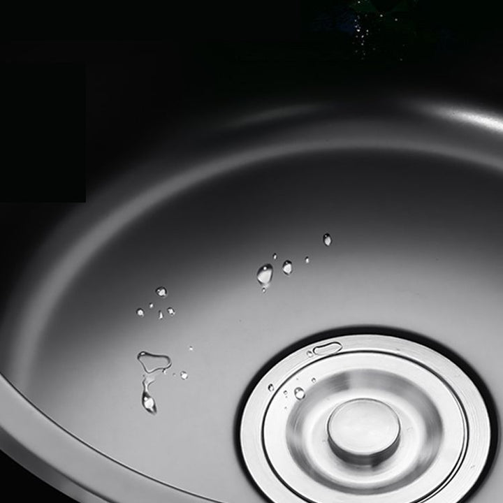 BowLift | Single Bowl Kitchen Sink Round Stainless Steel Sink with Drain Basket Kits