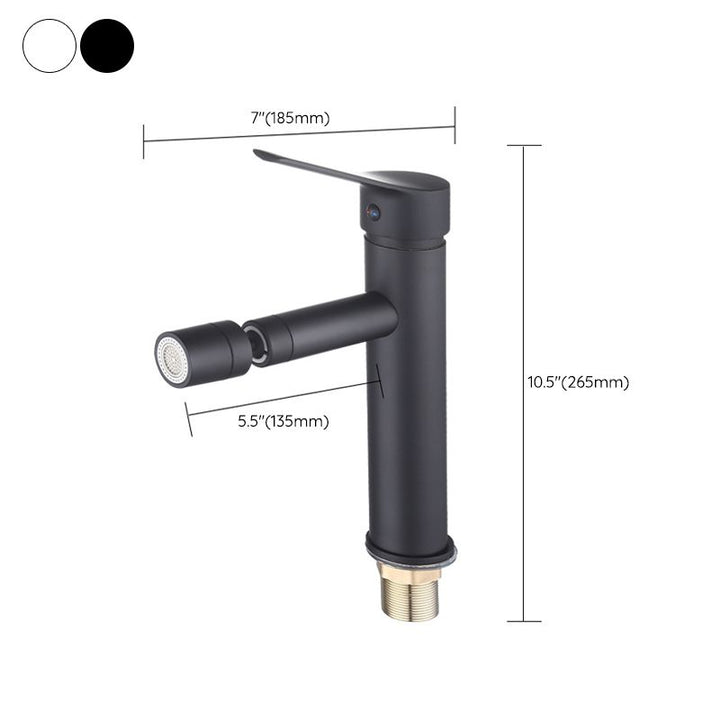 BowLift | Modern Sink Faucet Copper Lever Handle Low Arc Pull Out Sink Faucet
