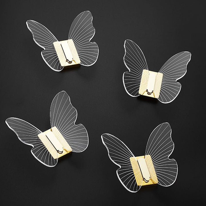 BowLift | Modern Brass Bathroom Accessory Set Acrylic Butterfly Theme Bathrobe Hooks