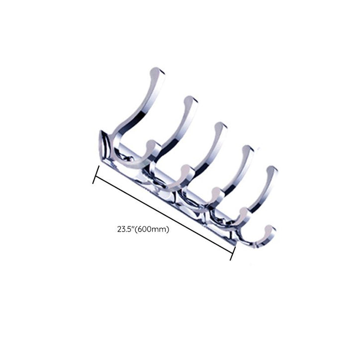 BowLift | Chrome brass modern bathroom accessory set with towel bar/ ring/ paper holder & bathrobe hook