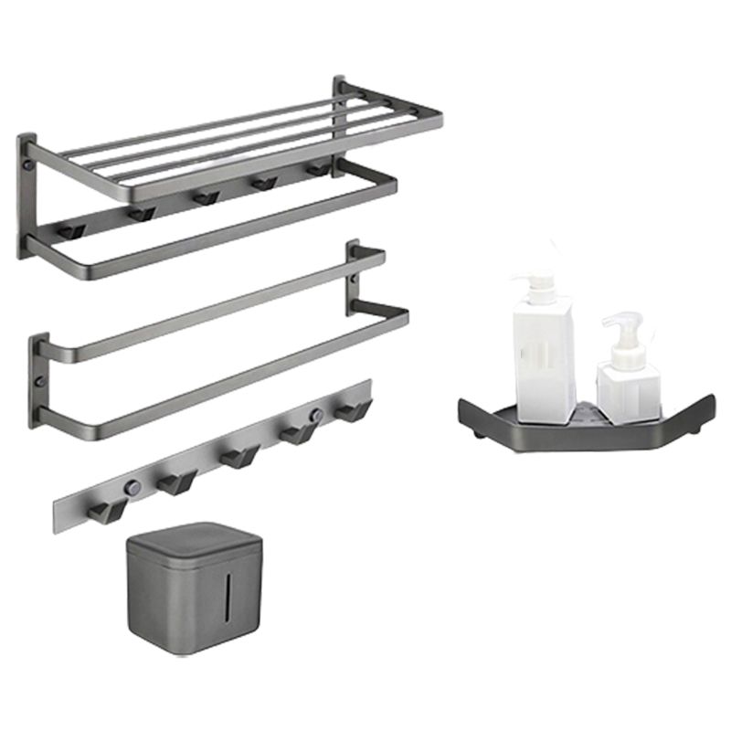 BowLift | Modern gray bathroom hardware set towel bar paper holder bathroom accessory set