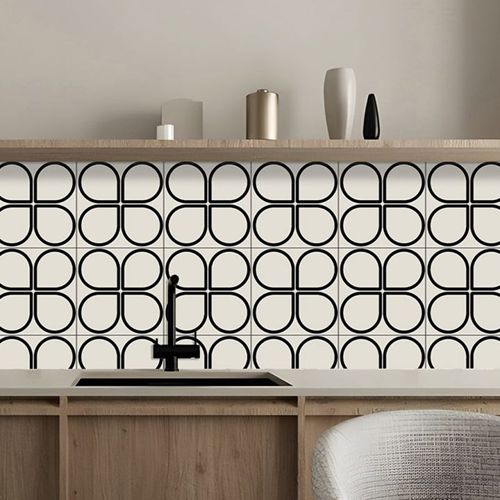 BowLift | Beige Tone Peel & Stick Tile Square Pattern Print Single Tile