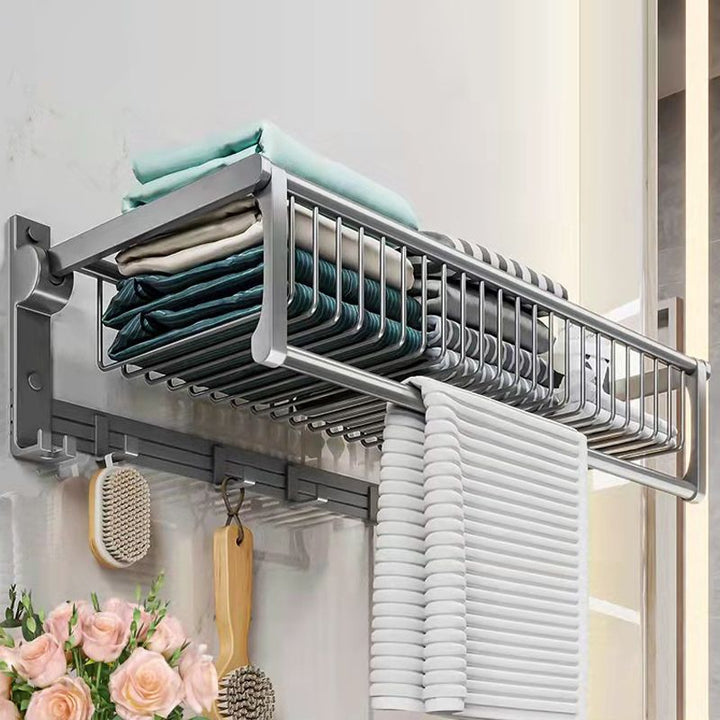 BowLift | Gray bathroom accessories as a single piece or as a set with towel holder/bathroom shelf/robe hooks