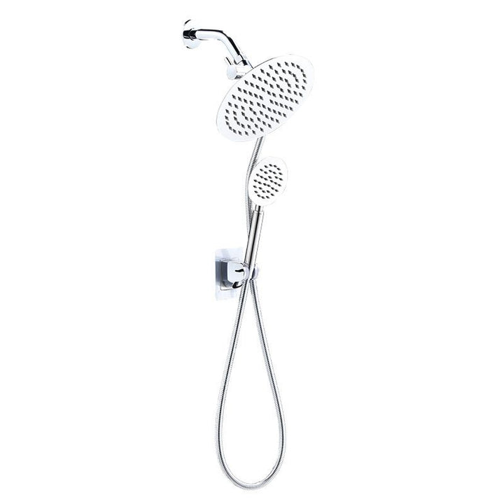 BowLift | Home Round Dual Shower Heads Modern Style Wall Mounted Metal Dual Shower