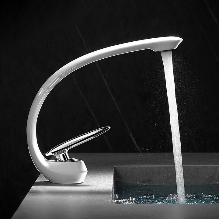 BowLift | Unique bathroom waterfall faucet brass sink tap