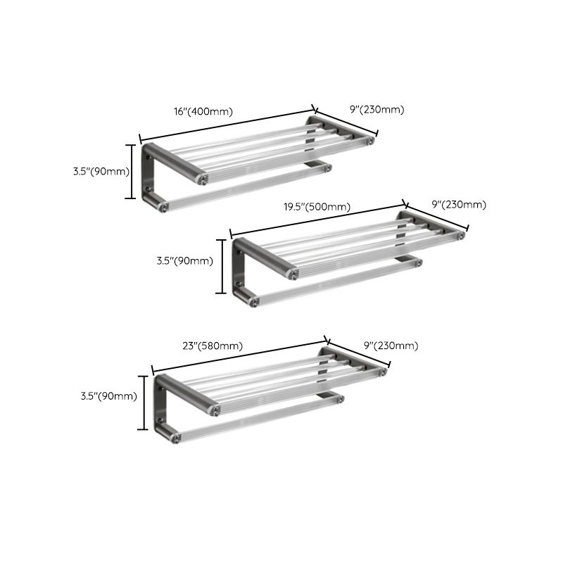 BowLift | Modern Bathroom Set Gray Towel Rack Bathroom Shelf Bathroom Accessories Set
