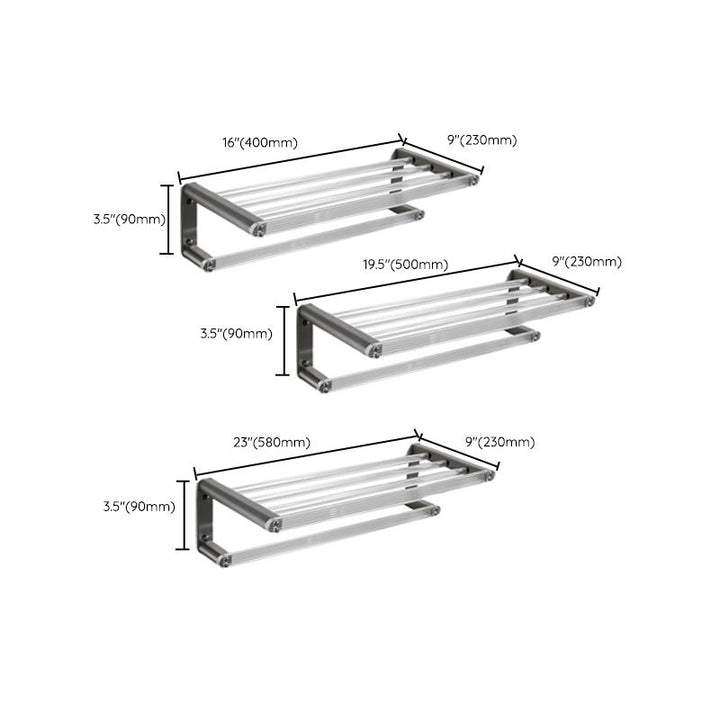 BowLift | Modern Bathroom Set Gray Towel Rack Bathroom Shelf Bathroom Accessories Set