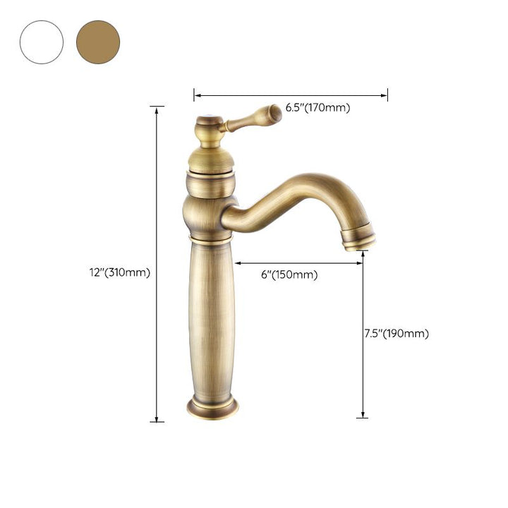 BowLift | Round Basin Faucet Bathroom Faucet Single Lever High Arc Basin Faucet