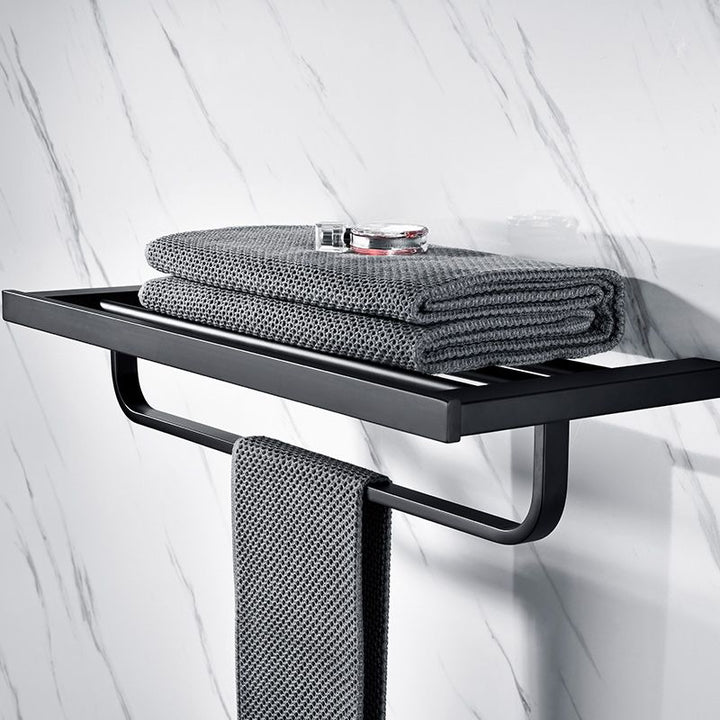 BowLift | 5-piece Modernism Bath Accessory Set in Matte Black Stainless Steel