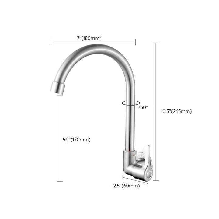 BowLift | Modern Bridge Water Faucet 304 Stainless Steel Knob Handle Swivel Spout Wall Mounted Faucet