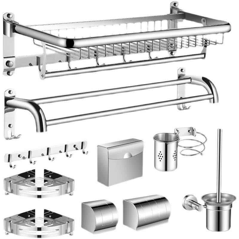 BowLift | Modern Bathroom Accessories Hardware Set Silver Bathroom Hardware