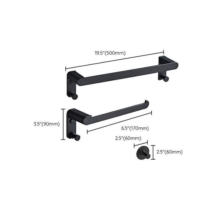 BowLift | Metal Bathroom Set 5-piece Modern Style Black Bathroom Accessories Set