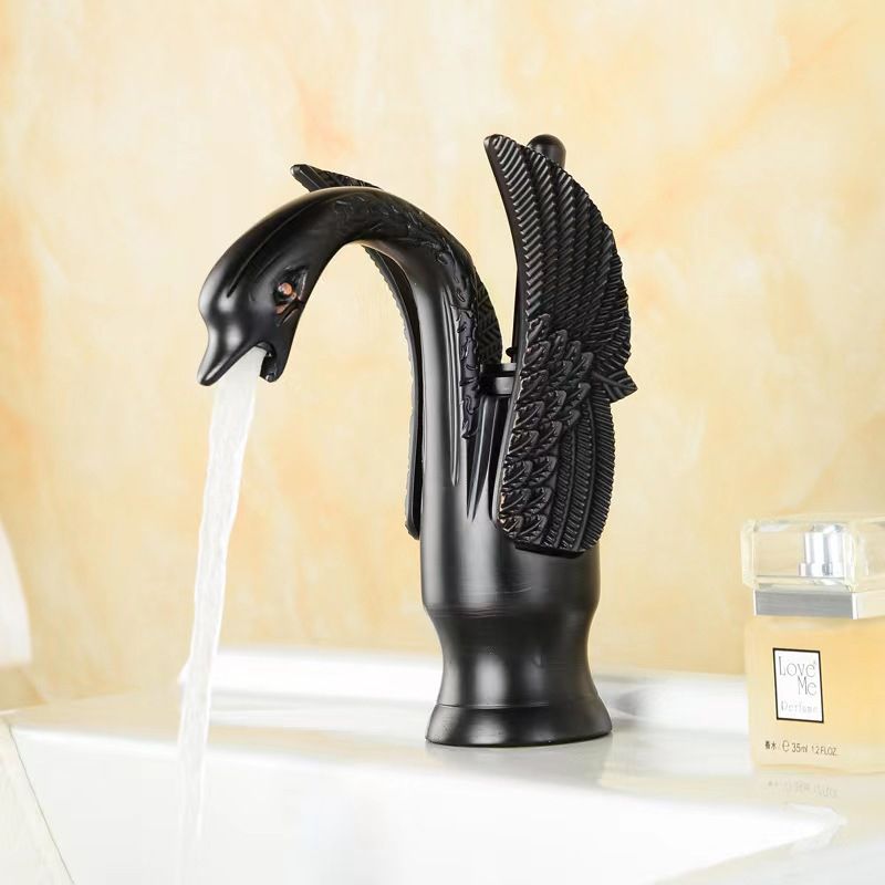 BowLift | Full brass bathroom sink faucet hot and cold water single handle sink faucet