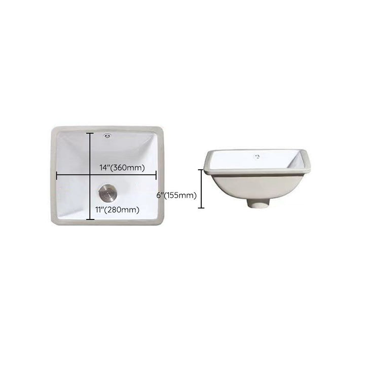 BowLift | Modern Under-mount Sink Oval Porcelain with Pop-Up Drain Sink