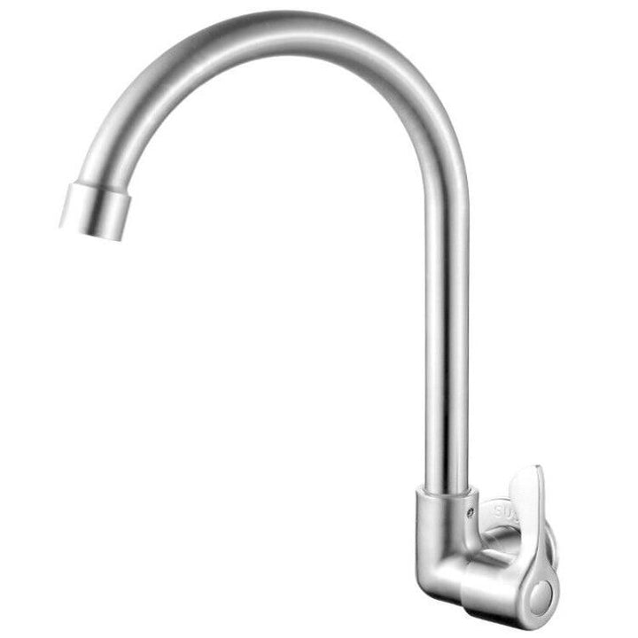 BowLift | Modern Bridge Water Faucet 304 Stainless Steel Knob Handle Swivel Spout Wall Mounted Faucet